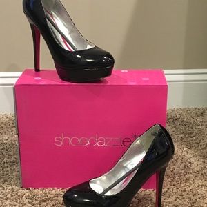 Black patent leather shoes